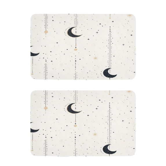 Minimalist Moon Pattern 2 Pack 4x2.5 Inch Magnetic Stickers Thick and Strong for Fridge Dishwasher Teaching
