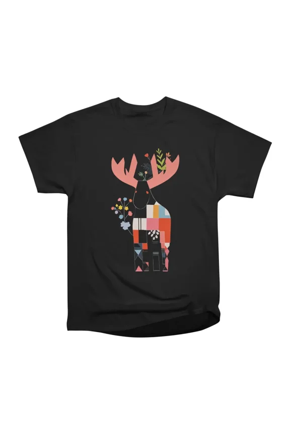 Minimalist Moose T-Shirt Tee Gift For Him Merch For Her Apparel For Friend