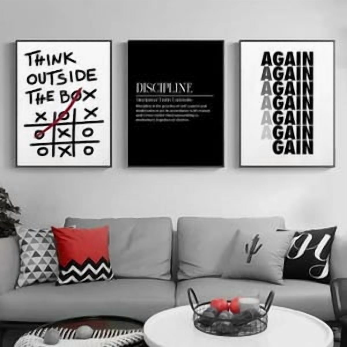 Minimalist Motivational Quote Canvas Print Set, Modern Office Wall Art ...