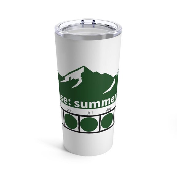 Minimalist Mountain Summer Season Travel Tumbler - June July August Outdoor Adventure Cup