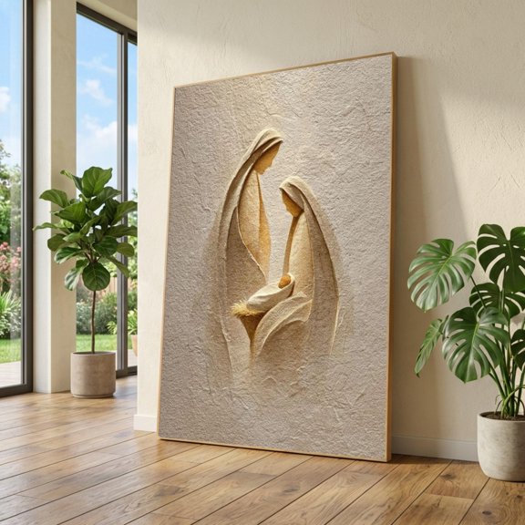 Minimalist Nativity Scene Holy Family Christmas Poster , Poster Print Only