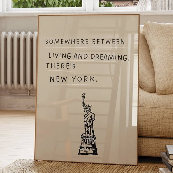 Minimalist New York City Art Print, Retro Nyc Wall Decor, Home Decor, Vintage Gift, Home Decor, Poster Only