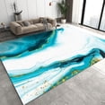 thumbnail image 1 of Minimalist Nordic Luxury Art Area Rug, Abstract Indigo Gold Marble Indoor Rug, Soft Foldable Non Slip Breathable Foldable Carpets For Living Room Bedroom Entryway Hotel Office 3x4ft, 1 of 6