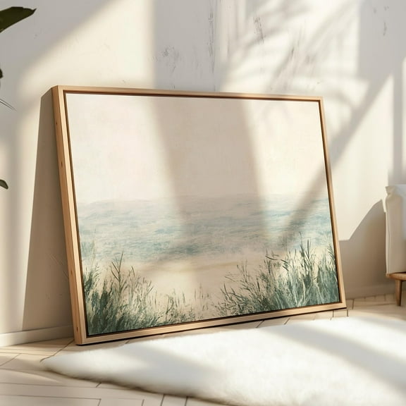 Minimalist Ocean Landscape Art Print, Coastal Wall Decor With Beach Grass, Serene Nature-Inspired Artwork For Tranquil Spaces Wall Art, Modern Wall Decor, 16x24 UNFRAMED