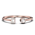 thumbnail image 1 of Minimalist Open Band Ring 0.80 Carat Round Cut Diamond Moissanite Engagement Ring, Unique Style Ring in 10k Solid Rose Gold, Gift For Her, Gift Idea For Girlfriend, Promise Ring, Anniversary Ring, 1 of 3