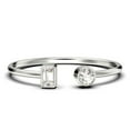 thumbnail image 1 of Minimalist Open Band Ring 0.80 Carat Round Cut Diamond Moissanite Engagement Ring, Unique Style Ring in 10k Solid White Gold, Gift For Her, Gift Idea For Girlfriend, Promise Ring, Anniversary Ring, 1 of 3