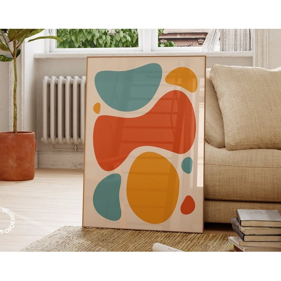Minimalist Organic Shapes Wall Art, Abstract Wall Art, Mid-Century Style, Earth Tones Print, Modern Decor Art, Neutral Colors Wall Art, Modern Wall Decor, 8x12 UNFRAMED