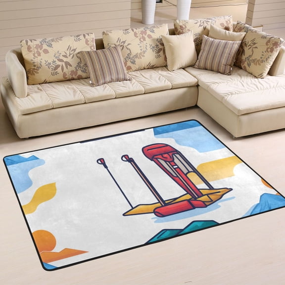 Minimalist Outdoor Pattern Soft Polyester Area Rug 36''x24'', Non Slip, Memory Foam, Water Absorbent