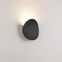 Minimalist Outdoor Wall Sconce Flat Round Outside Wall Light, IP65 Waterproof Wall Lamp Black/White Porch Lighting Fixture, Exterior Wall Wash Lights Up Lamps for Garden