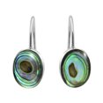 thumbnail image 1 of Minimalist Oval Abalone Sterling Silver Hook Dangle Earrings, 1 of 5