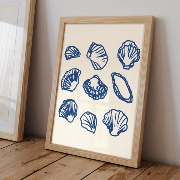 Minimalist Oyster Shell Poster, Coastal Decor, Poster, Kitchen Posters, Beach House Wall Art, Aesthetic Decor, Unframed Poster Size 12x18