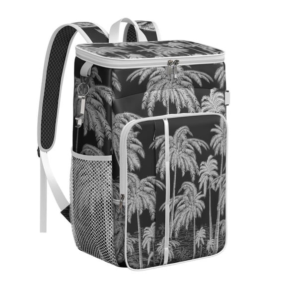 Minimalist Palm Tree Backpack Cooler, Leak Proof Waterproof Lunch Backpack, Tropical Paradise Insulated Cooler Bag for Work, Road Trips, Picnic, Outdoor Use