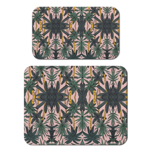 Minimalist Palm Tree Dish Drying Mat, Tropical Diatom Mud Coffee Mat, Leak-Proof Beach Counter Pad with Ocean-Inspired Sunset Design