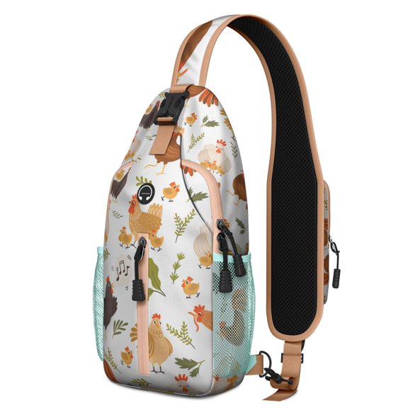 Minimalist Palm Tree Sling Backpack – Tropical Paradise Inspired Lightweight Crossbody Bag with Secure Zipper Pockets and Breathable Back for Comfortable Carry