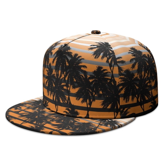 Minimalist Palm Tree Trucker Hat - Trendy Flat Visor Cap for Casual Daily Wear | Tropical Paradise Design