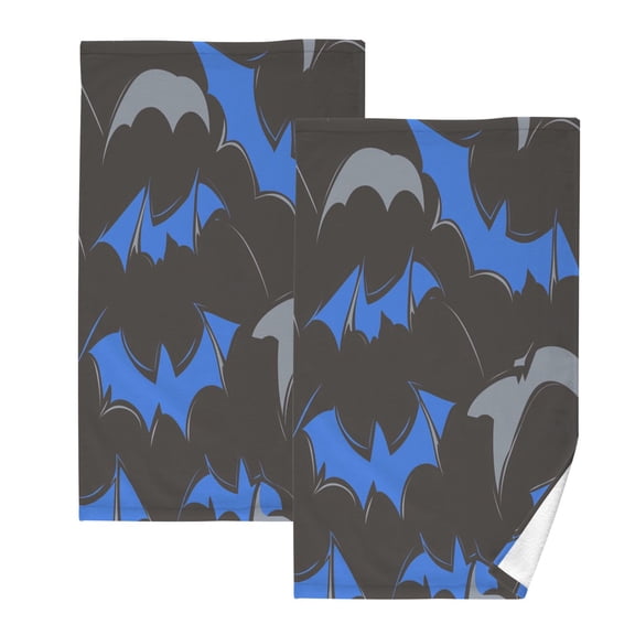 Minimalist Pattern Bats Set of 2 Pure Cotton Towels, 16'' x 28'', Highly Absorbent and Soft