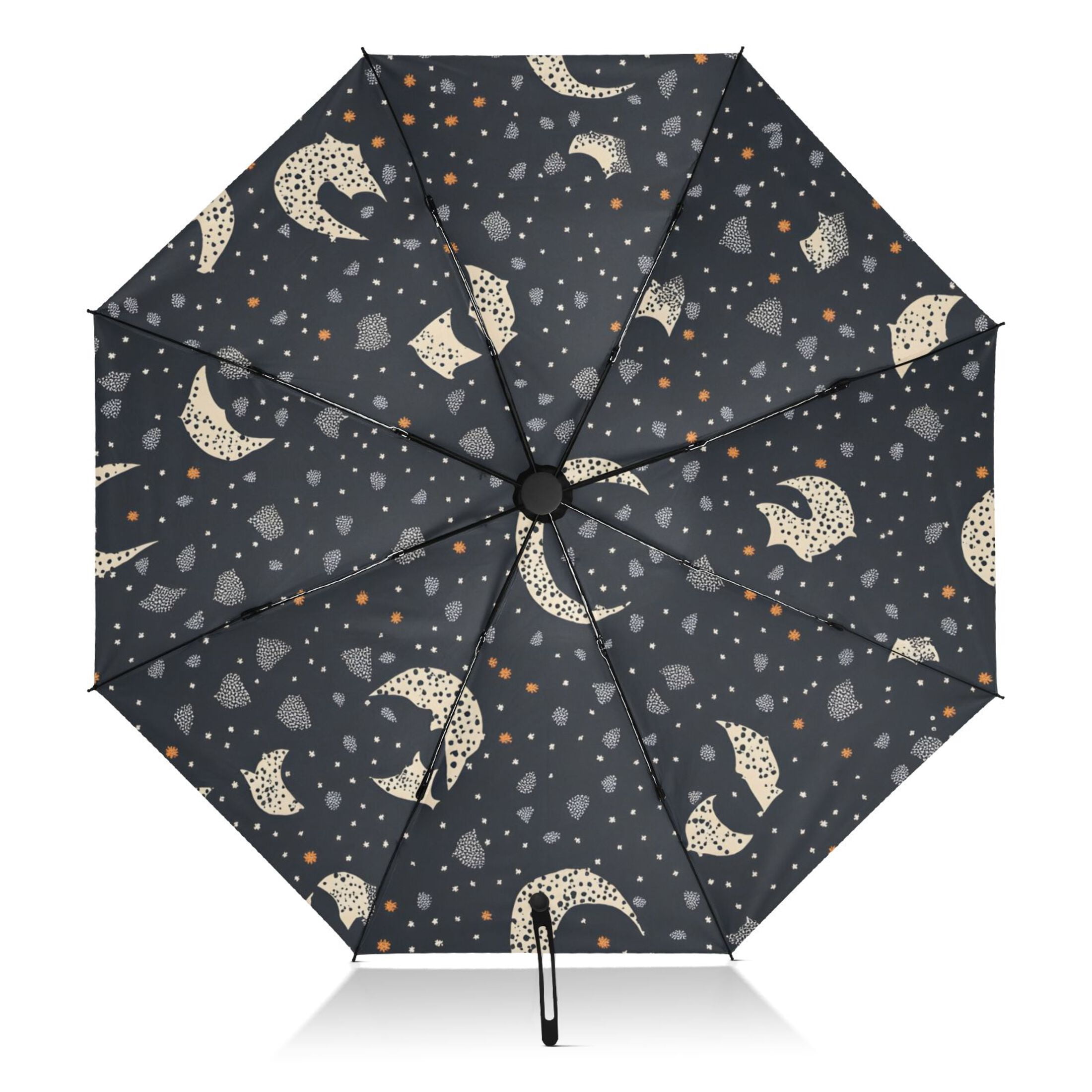 Moon Sun Celestial Pattern Print Automatic Foldable Umbrella