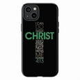 thumbnail image 1 of Minimalist Philippians 4:13 Phone Case, Black Green Christ Strengthens Me Cover for iPhone 17 16 15 14 13 12 11 Plus Pro Max Mini, 1 of 6