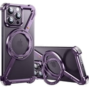 Minimalist Phone Case Compatible with iPhone 14 Pro Max 6.7", 360  Rotation Kickstand Aluminum Metal Frameless Design Bumper Z Case, Protective Shock Grade Shell