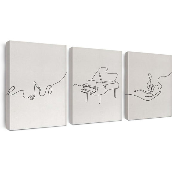 Minimalist Piano Canvas Art,Musical Line Drawing Print,Elegant Wall Decor for Home,Great Gift for Music Lovers,Digital Art(only canvas)