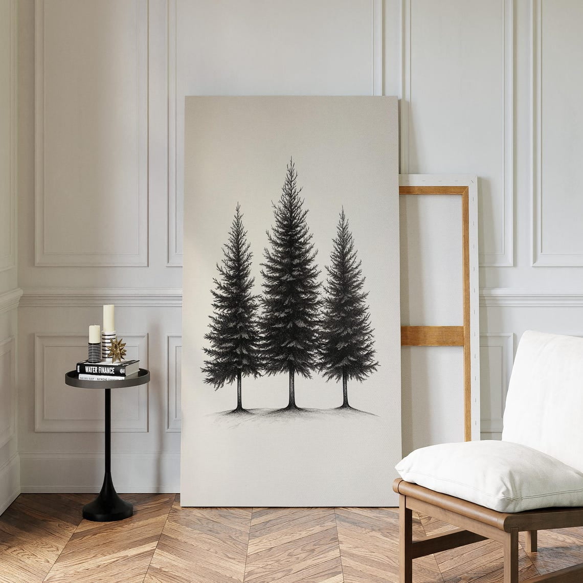 Minimalist Pine Tree Art Print – Hand-Drawn Evergreen Forest ...