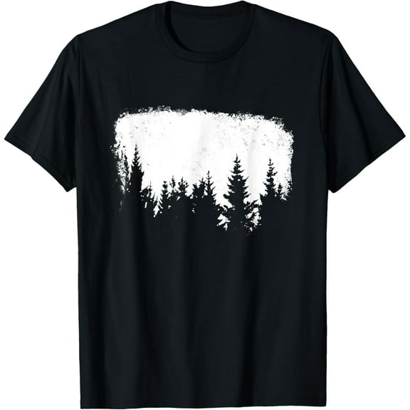 Minimalist Pine Tree Design World Traveler Graphic Clothing T-Shirt100% cotton