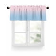 thumbnail image 1 of Minimalist Pink Valances for Windows and Blue Gradient Valance Rod Pocket Light Filtering Short Window Treatments Curtains for Kitchen Bathroom Living Room Bedroom, 1 Panel, 60 x 18 Inch, 1 of 7