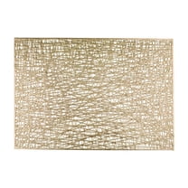 Minimalist Placemat 45X30Cm Gold, Placemats Vinyl Rectangle Metallic Wipeable Place Mats Washable Non Stain Hollow Kitchen Dining Table Mats for Wedding Decoration