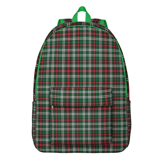 Minimalist Plaid Backpack with Waterproof Build and Padded Shoulder Comfort