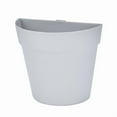 thumbnail image 1 of Minimalist Plastic Wall-mounted Hydroponic Vase Half Round Shaped Hanging Planter Garden Flower Cactus Plant Pot for Porch 1pcs (light-gray), 1 of 7