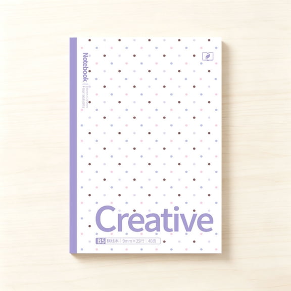Minimalist Polka Dot Notebook, Slim Design Ruled Journal for Daily Writing, Note-Taking, Variant A