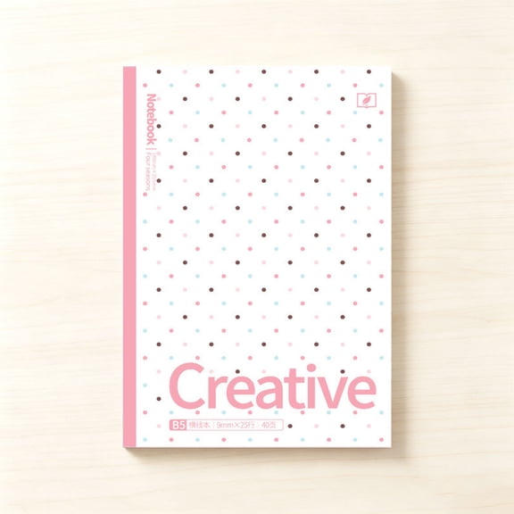 Minimalist Polka Dot Notebook, Slim Design Ruled Journal for Daily Writing, Note-Taking, Variant C