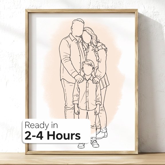 Minimalist Portrait Line Art Wall Art Print