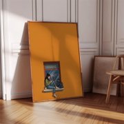 Minimalist Print Girl At Window City Night Lofi Minimalist Urban Wall Art For Apartment Bedroom Art