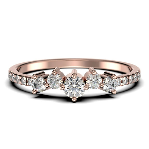 Minimalist Promige Ring 0.60 Carat Round Cut Diamond Moissanite Cheap Engagement Ring Wedding Band Ring in 10k Solid Rose Gold, Gift For Her, Dainty Ring, Fairy Ring, Anniversary Ring