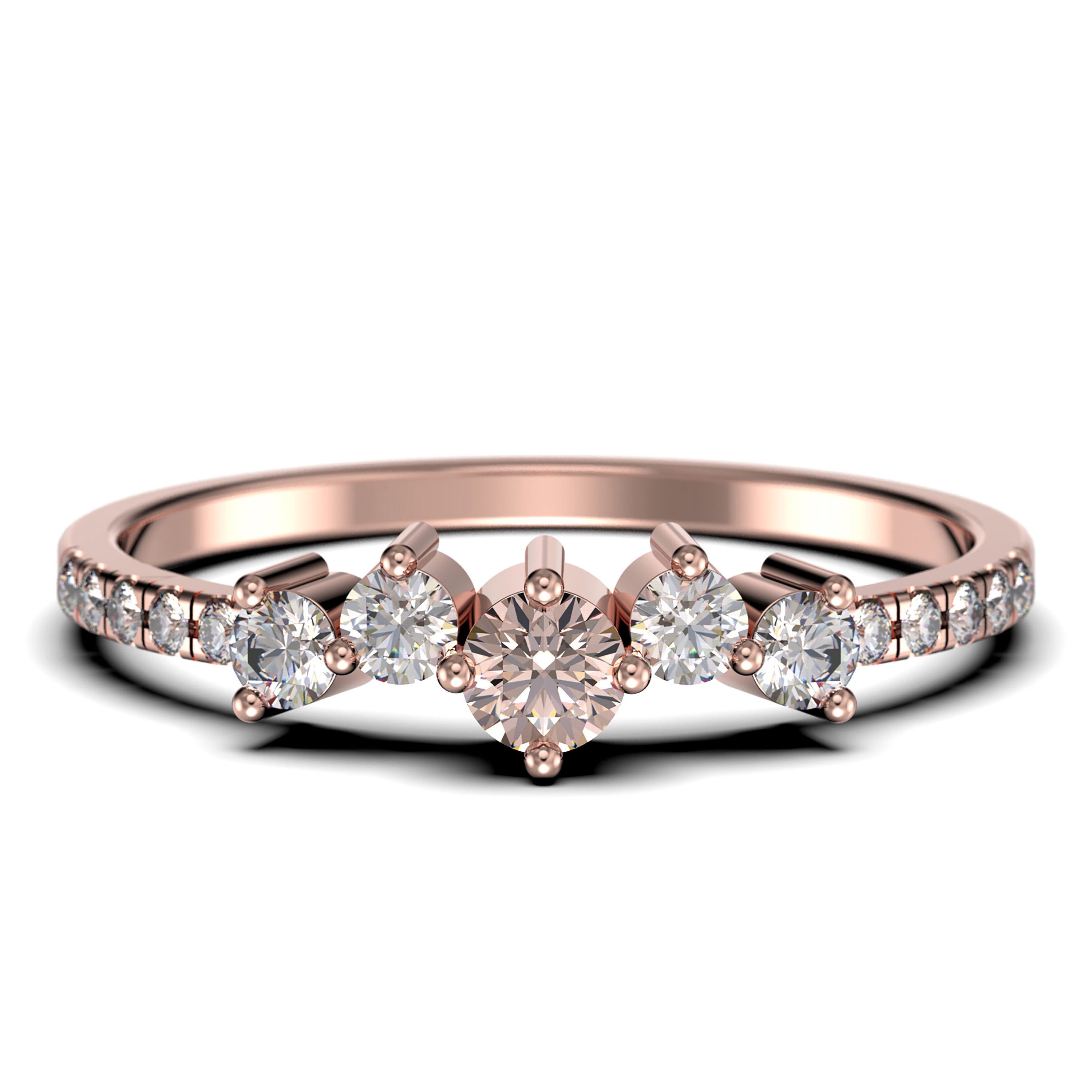 Minimalist Promige Ring 0.60 Carat Round Cut Morganite And Diamond ...