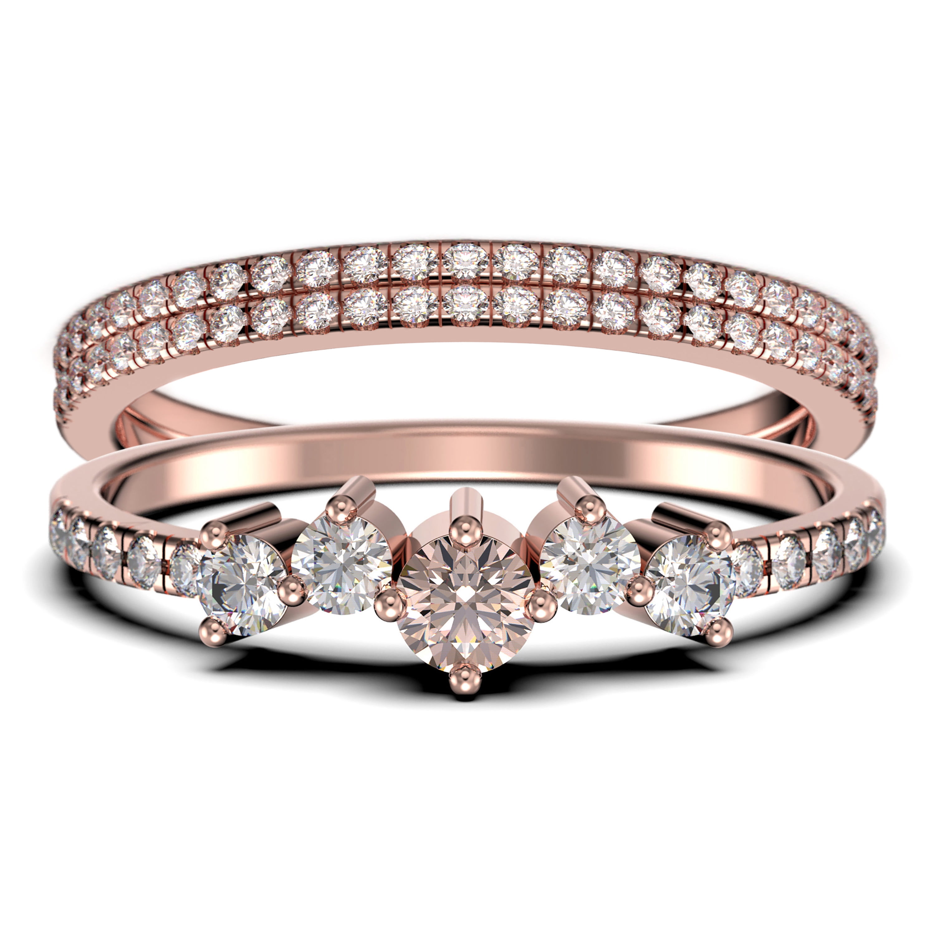 Minimalist Promige Ring 1.60 Carat Round Cut Morganite And Diamond ...