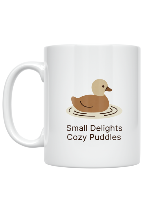 Minimalist Puddles Design - Duck Lover - 11 oz Ceramic Coffee Mug