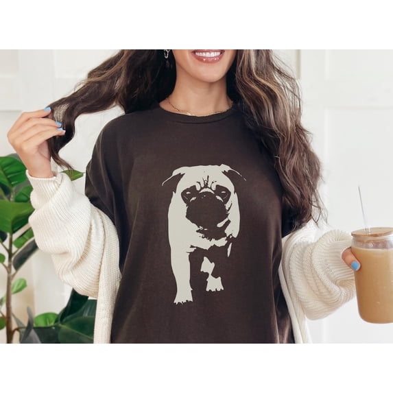 Minimalist Pug Silhouette T-Shirt Comfort Colors - Perfect Gift for Dog Lovers