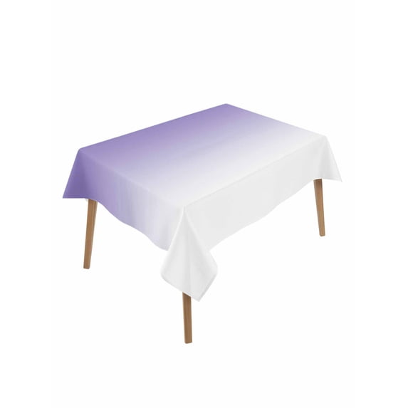Minimalist Purple Table Cloth 52x70 Inch Rectangle, and White Gradient Waterproof Tablecloth Washable Table Cover for Party Picnic Dinner Decor