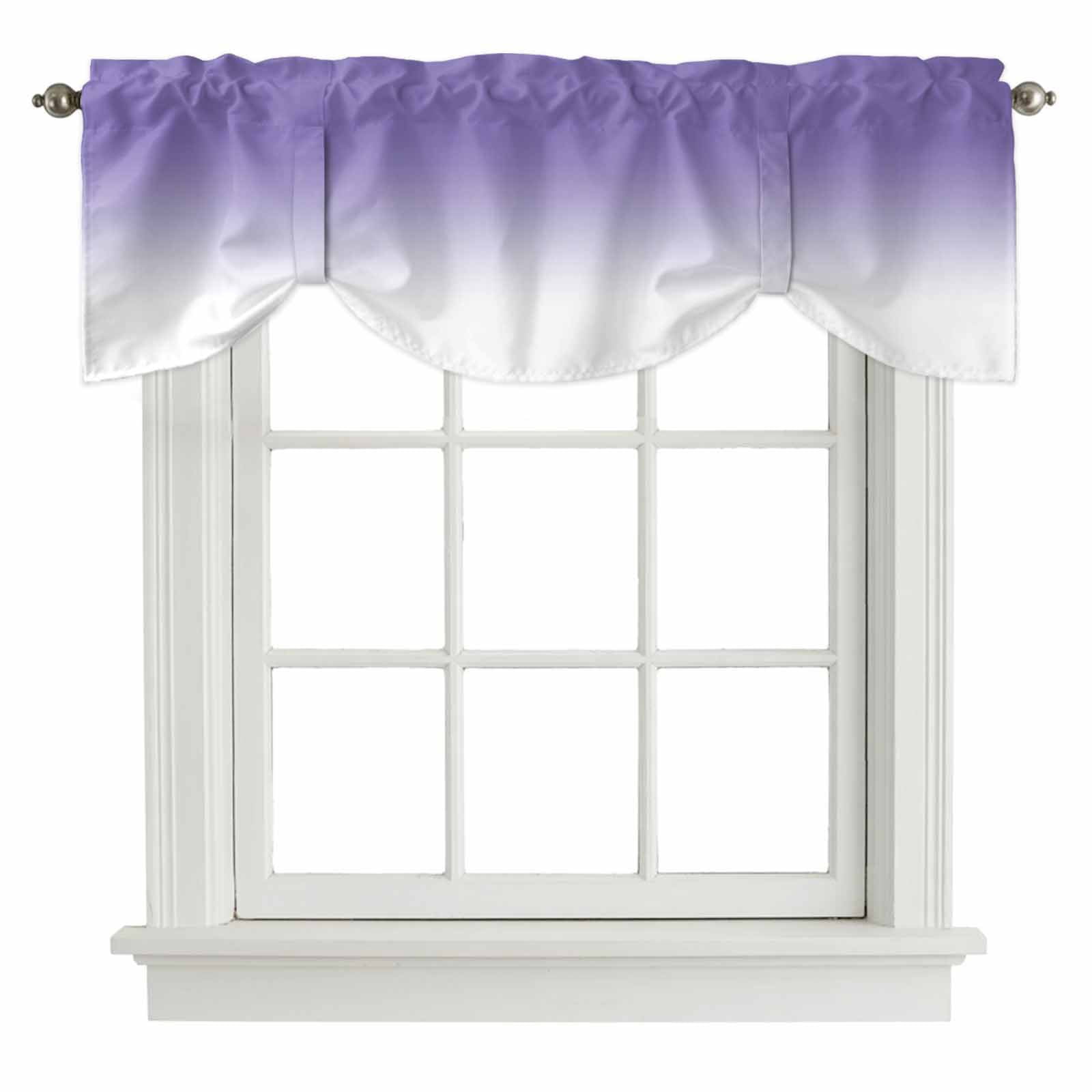 Minimalist Purple Tie Up Valance for Windows and White Gradient ...