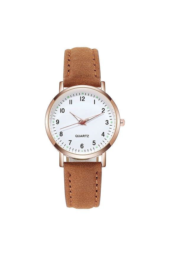 Minimalist Quartz Watch Glow in The Dark Round Dial Wrist Watch for Casual Daily Office for Women Fashion