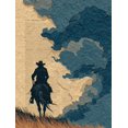 thumbnail image 1 of Minimalist Quote Cowboy Canvas Wall Art, Aged Paper Western Folk Art Home Decor, 1 of 8