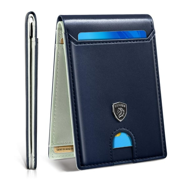 Minimalist RFID Blocking Leather Bifold Men Wallet Card Holder with Gift Box Cartera Para Hombre