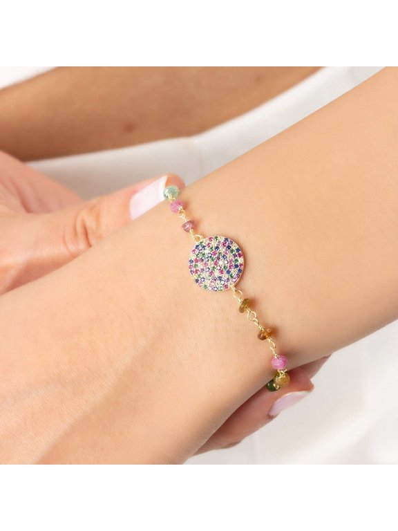 Minimalist Rainbow CZ Bracelet