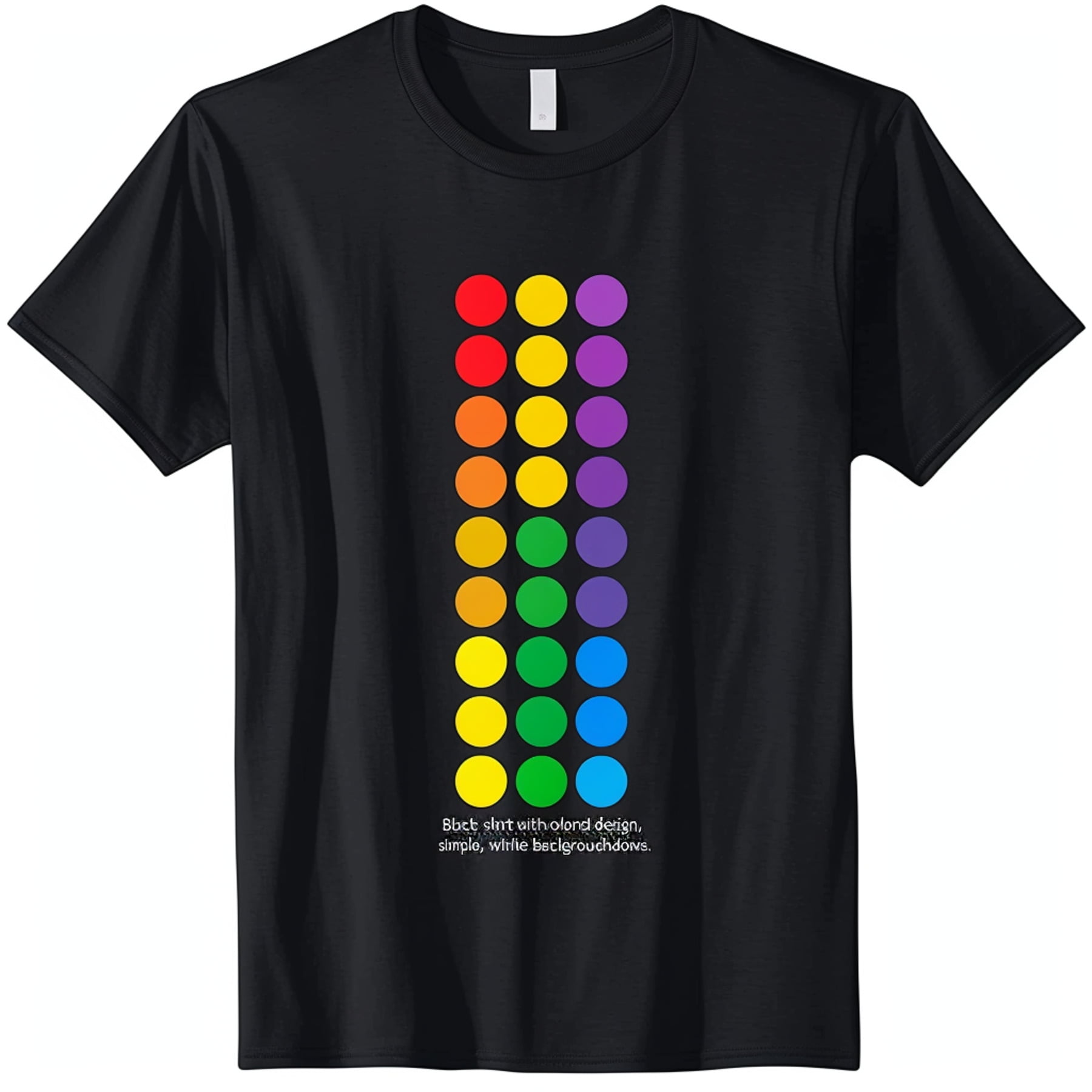 Minimalist Rainbow Dot Black TShirt for Pride Month LGBTQ+ Pride Tee