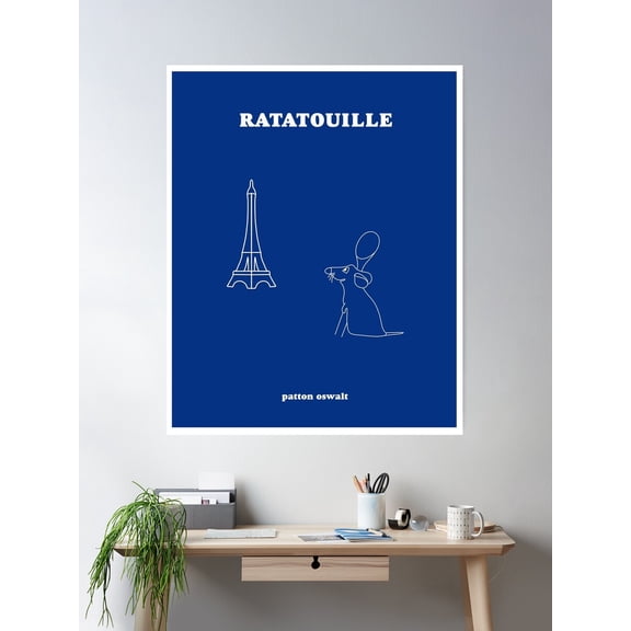 Minimalist Ratatouille Poster Wall Art, Modern Wall Decor For Living Room Bedroom, 8x12 UNFRAMED