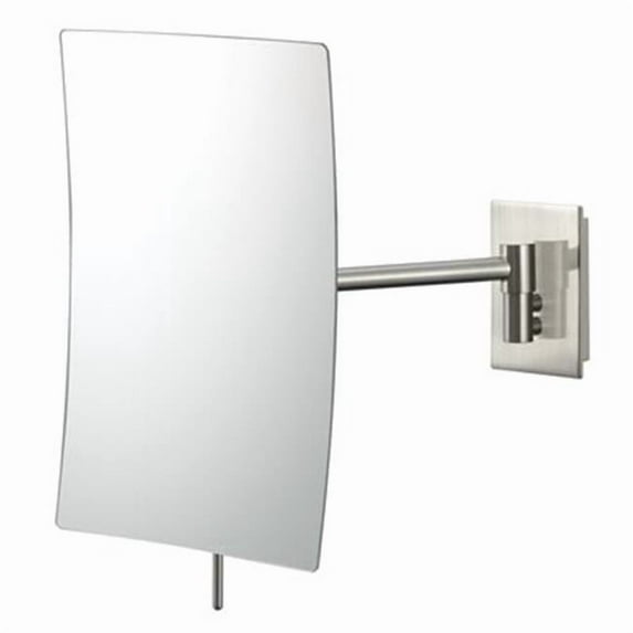 Minimalist Rectangular Wall Mirror In Brushed Nickel - Br. Nickel
