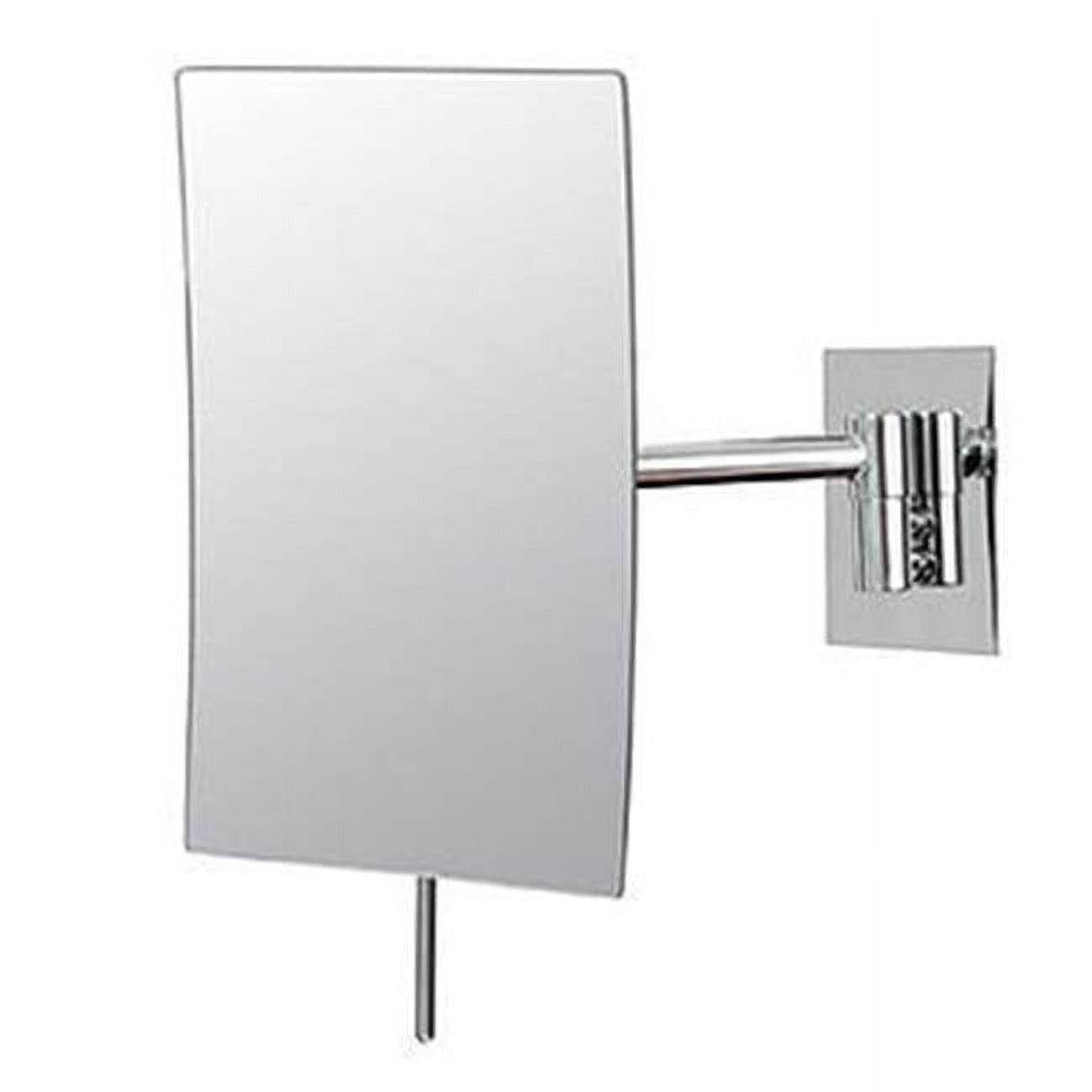 Minimalist Rectangular Wall Mirror with 3X magnification in Chrome, by
