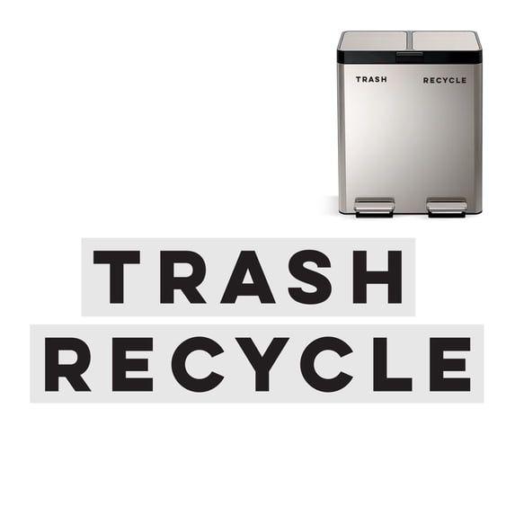 Modern Recycle & Trash Stickers - Minimalist, Discreet Vinyl Labels for ...